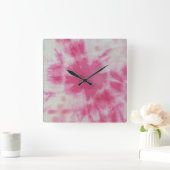 Tye Dye Komposition #6 von Michael Moffa Quadratische Wanduhr (Zuhause)