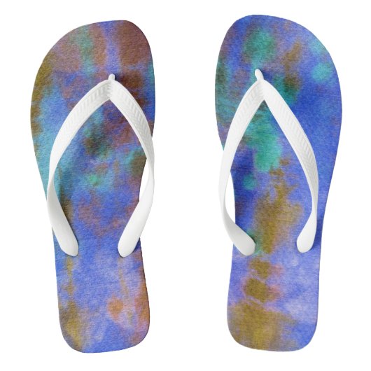 Tye Dye Komposition #9 von Michael Moffa Badesandalen (Fußbett)