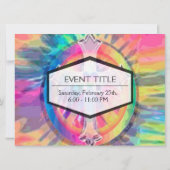 Tye Dye Kreuz mit Herz im Zentrum Einladung (Rückseite)