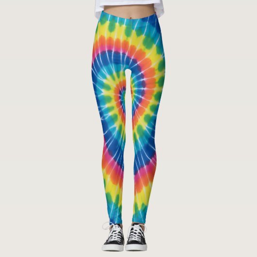 Tye-Dye, lebendig gefärbte Leggings (Vorderseite)