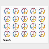 TYE DYE PEACE STICKERS (Blatt)