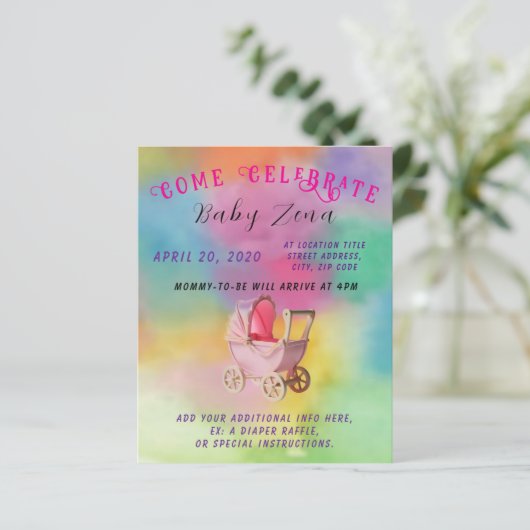 Tye-Dye Princess Babydusche (Stehend Vorderseite)