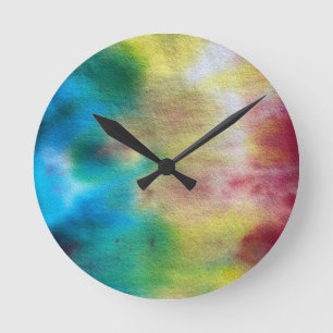 Tye Dye Runde Wanduhr