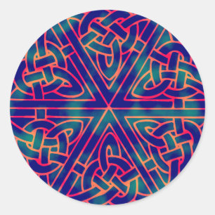 Tye-Farbstoff Celtic Knot Runder Aufkleber