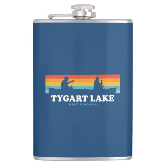 Tygart Lake West Virginia Canoe Flachmann (Vorderseite)