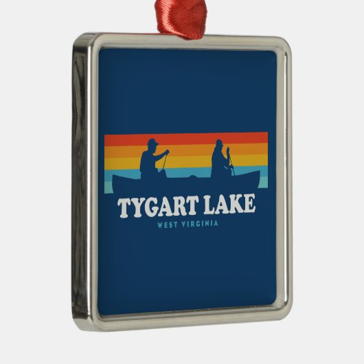 Tygart Lake West Virginia Canoe Ornament Aus Metall (Rechts)