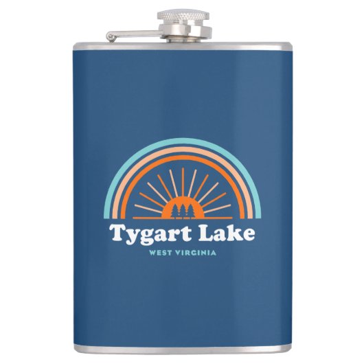 Tygart Lake West Virginia Rainbow Flachmann (Vorderseite)
