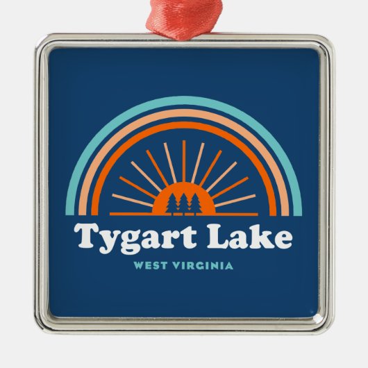 Tygart Lake West Virginia Rainbow Ornament Aus Metall (Vorne)