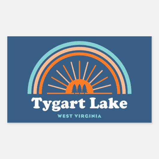 Tygart Lake West Virginia Rainbow Rechteckiger Aufkleber (Vorderseite)