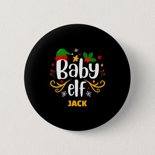 Tygraphy Baby Elf Fun Family Matching Baby Button (Vorderseite)