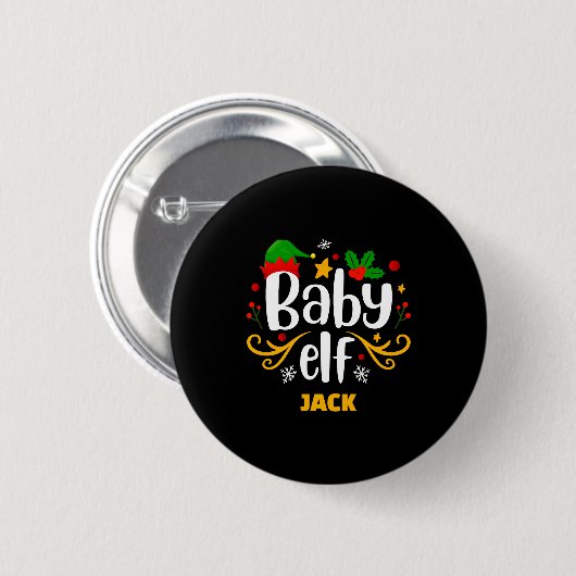 Tygraphy Baby Elf Fun Family Matching Baby Button (Vorne & Hinten)