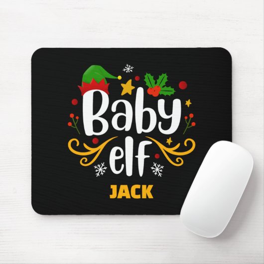 Tygraphy Baby Elf Fun Family Matching Baby T Shirt Mousepad (Mit Mouse)