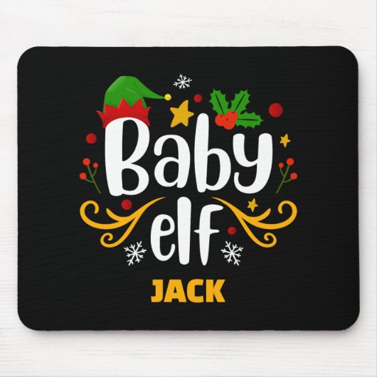 Tygraphy Baby Elf Fun Family Matching Baby T Shirt Mousepad (Vorne)