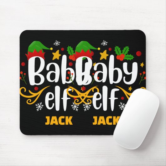 Tygraphy Baby Elf Fun Family Matching Baby T Shirt Mousepad (Mit Mouse)