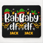 Tygraphy Baby Elf Fun Family Matching Baby T Shirt Mousepad (Vorne)