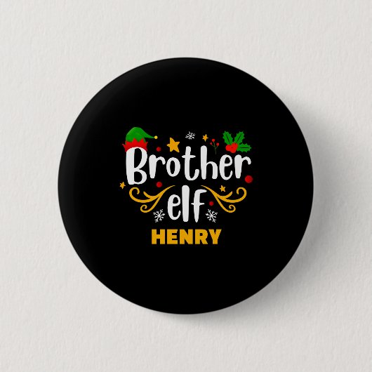 Tygraphy Brother Elf Fun Family Matching Button (Vorderseite)