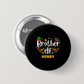 Tygraphy Brother Elf Fun Family Matching Button (Vorne & Hinten)