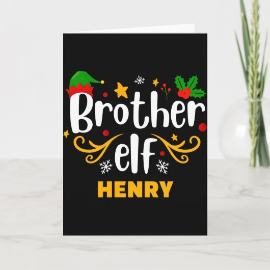 Tygraphy Brother Elf Fun Family Matching Karte (Vorderseite)