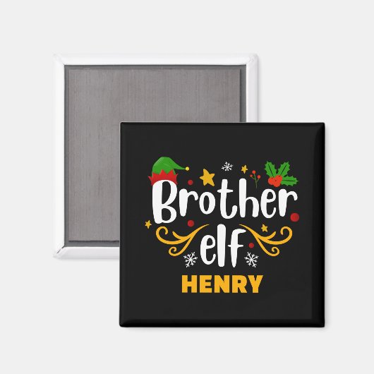 Tygraphy Brother Elf Fun Family Matching T Shirt Magnet (Vorderseite/Rückseite)