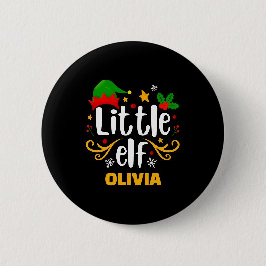 Tygraphy Little Elf Fun Family Matching Button (Vorderseite)