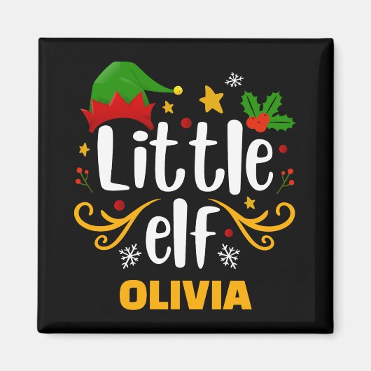 Tygraphy Little Elf Fun Family Matching T Shirt Magnet (Vorne)