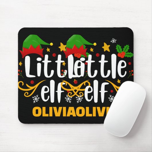 Tygraphy Little Elf Fun Family Matching T Shirt Mousepad (Mit Mouse)