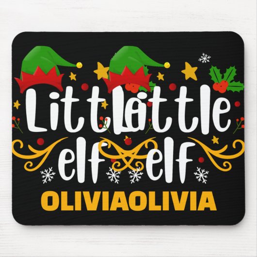 Tygraphy Little Elf Fun Family Matching T Shirt Mousepad (Vorne)