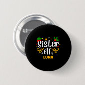 Tygraphy Sister Elf Fun Family Matching Button (Vorne & Hinten)