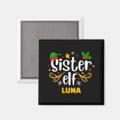 Tygraphy Sister Elf Fun Family Matching Magnet (Vorderseite/Rückseite)
