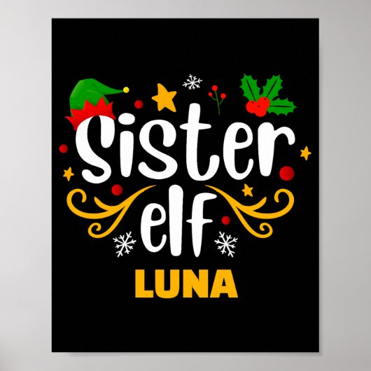 Tygraphy Sister Elf Fun Family Matching  Poster (Vorne)