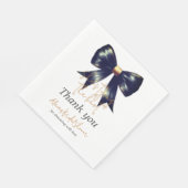 Tying Knot Coquette Gold Black Bow Brautparty Serviette (Ecke)