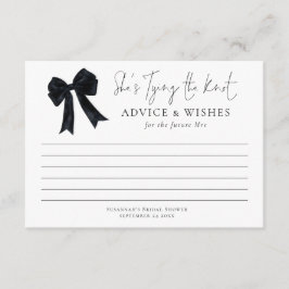 Tying The Knot Black Bow Bridal Shower Advice Karte