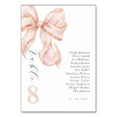  Tying the knot bridal shower Pink bow. Tischnummer (Rückseite)
