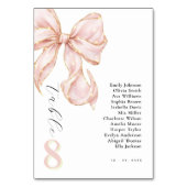  Tying the knot bridal shower Pink bow. Tischnummer (Vorderseite)