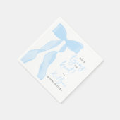 Tying The Knot Elegant Blue Bow Bridal Shower Serviette (Ecke)