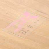 Tying The Knot Elegant Pink Bow Bridal Shower Acryleinladungen (Ablage )