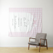 Tying The Knot Pink Bow Bridal Shower Welcome Wandteppich (Beispiel (Horizontal))