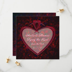 Tying the Knot Rote Herz-Rosenblüten Save The Date