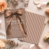 Tying Up My 30s Brown Coquette Bow 40th Birthday Einladung