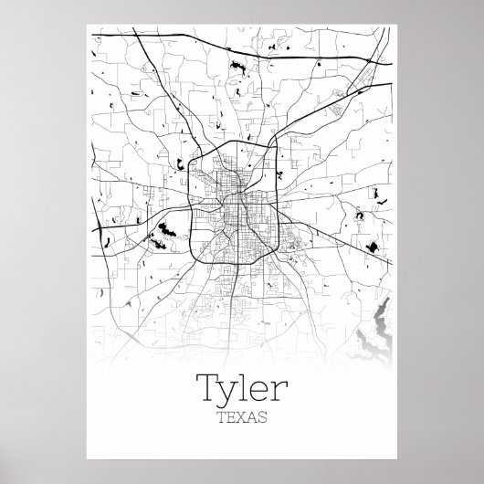 Tyler Map - Texas - City Map Poster (Vorne)