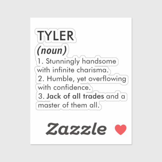 Tyler name, Editable name, Custom name Aufkleber (Blatt)
