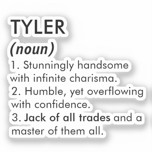 Tyler name, Editable name, Custom name Aufkleber (Vorderseite)