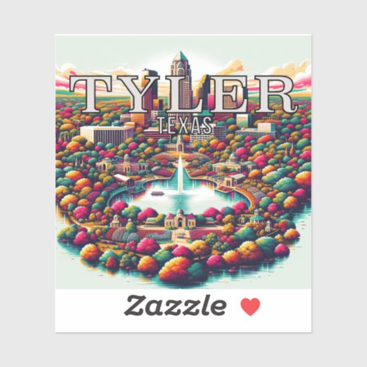 Tyler Texas 3 Inch Vinyl Sticker (Blatt)