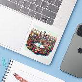 Tyler Texas 3 Inch Vinyl Sticker (Laptop mit iPhone)