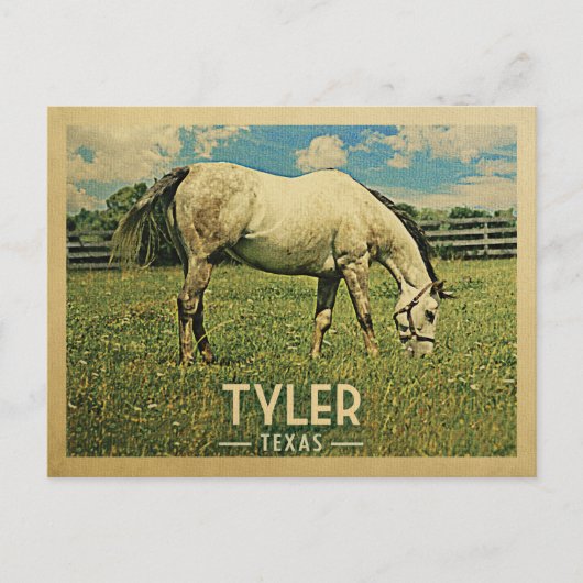 Tyler Texas Horse Farm - Vintage Reise Postkarte (Vorderseite)