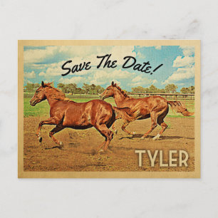 Tyler Texas Save the Date Pferde Ankündigungspostkarte