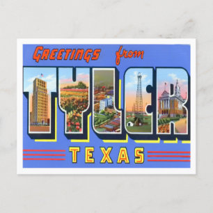 Tyler, Texas Vintag Big Letters Postcard Postkarte