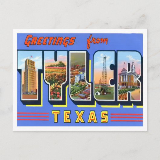 Tyler, Texas Vintag Big Letters Postcard Postkarte (Vorderseite)