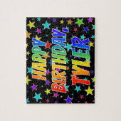 "TYLER" Vorname, Spaß "GLÜCKLICHER GEBURTSTAG" Puzzle (Vertikal)