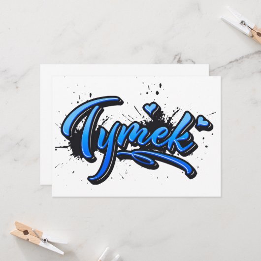 Tymek Heart Splash Graffiti Karte (Vorderseite/Rückseite Beispiel)
